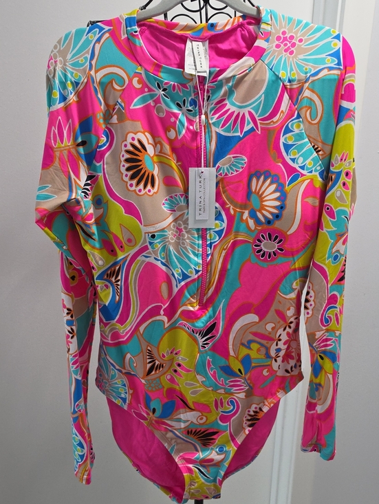 Trina Turk Other - Trina Turk Pink Multicolor Floral Paisley Rash Guard One-Piece